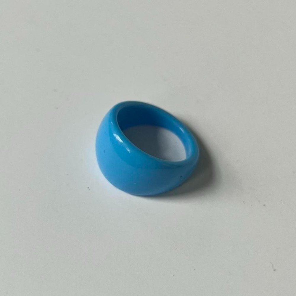 Blue Plastic Chunky Bubble Ring